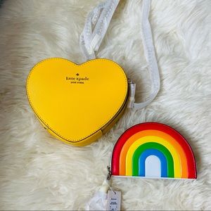 Kate Spade Heart Bag + rainbow coin purse